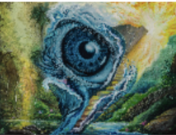 Path of Wisdom (Anamorphosis Art) - 8 x 10 by Ania Amador (Original)
