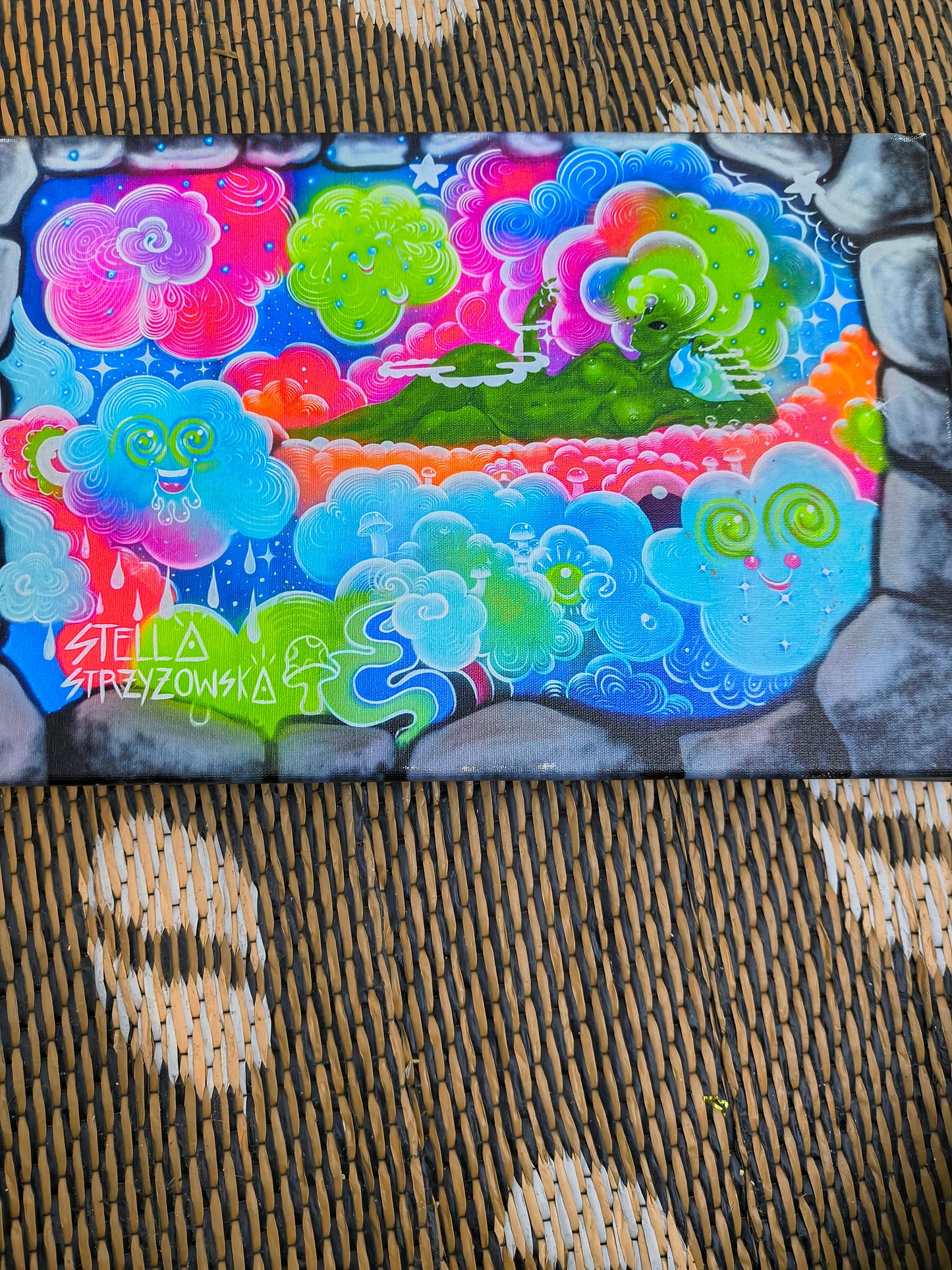 Happy Alien Clouds - 8 x 12 by Art in Session (Canvas Print)