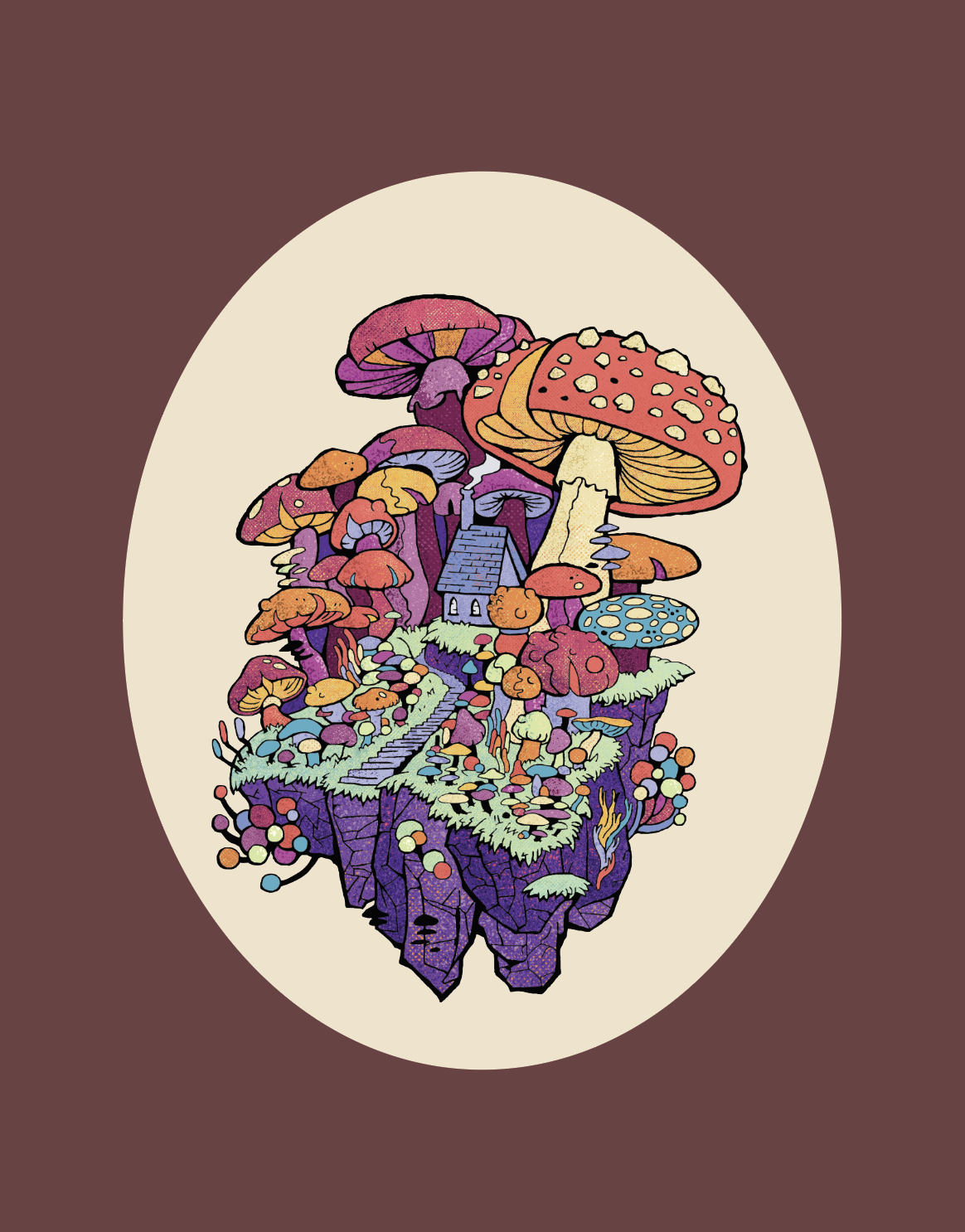 Fungi Forest - 14 x 11 by Rutherford (Poster Print)