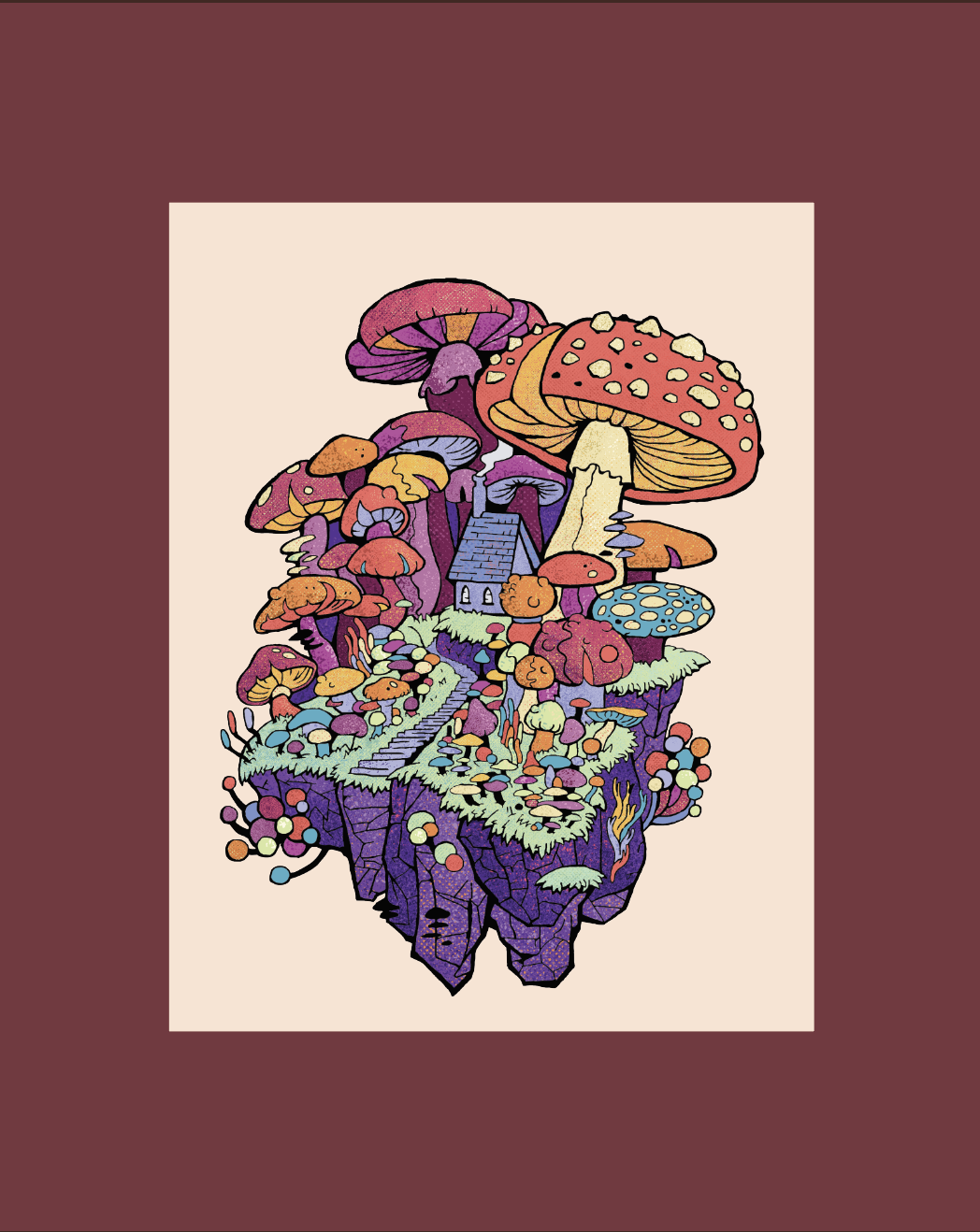 Fungi Forest - 20 x 16 by Rutherford (Poster Print)