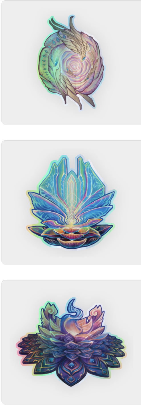 *Holographic Die Cut Floral Stickers - 4 x 3.5 by Shannon Miguela (Stickers)