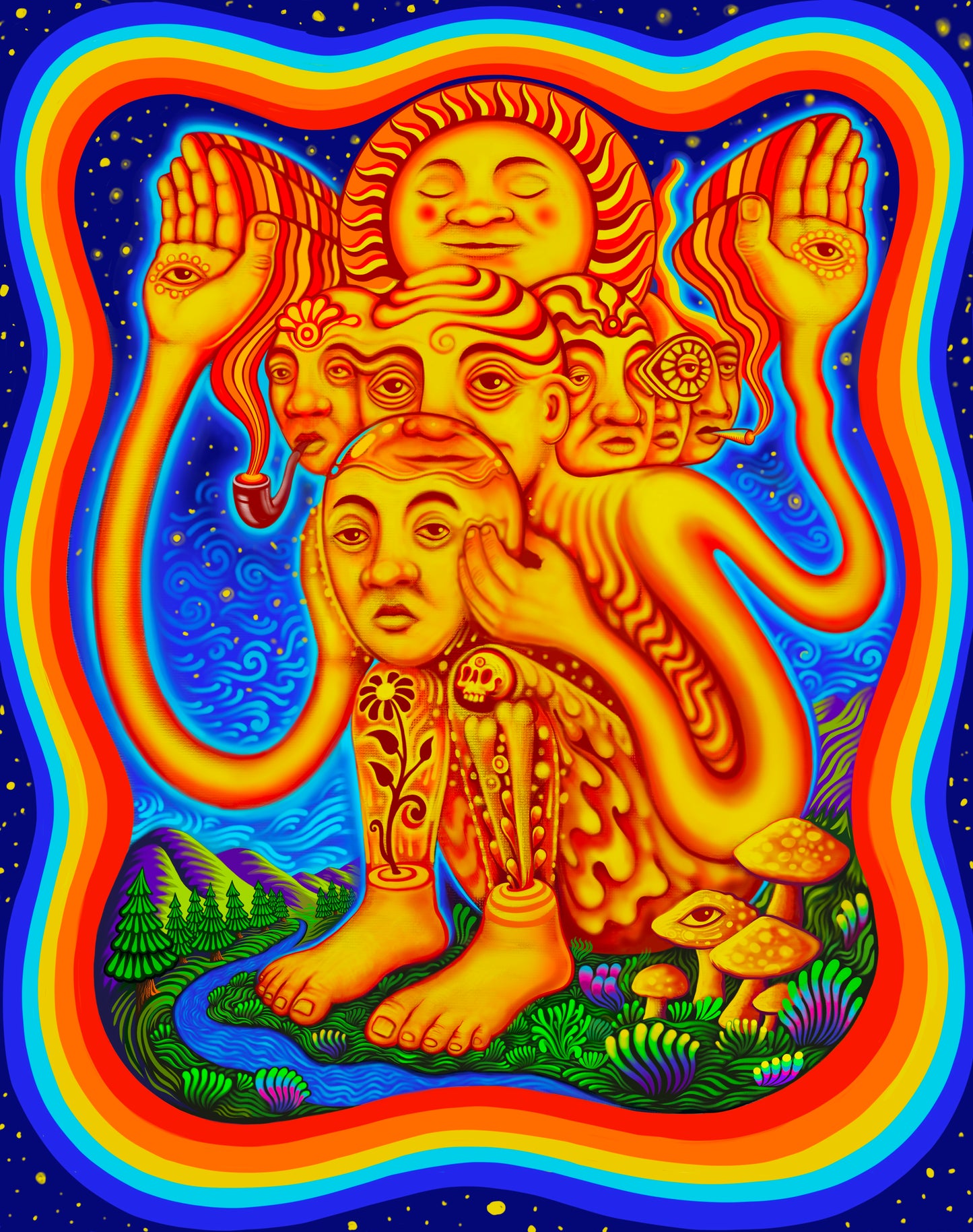 Rainbow Village - 11 x 14 by Mr. Melty (Canvas Print)