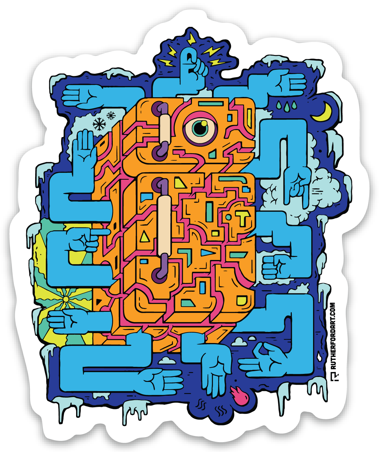 Climate Controller - 3.25 x 2.7 by Rutherford (Stickers)