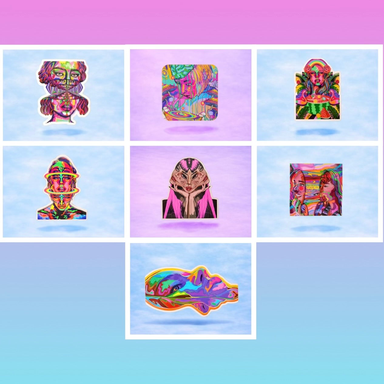 ASSORTED STICKERS - 3 x 2 by Moon Child Studio (Stickers)