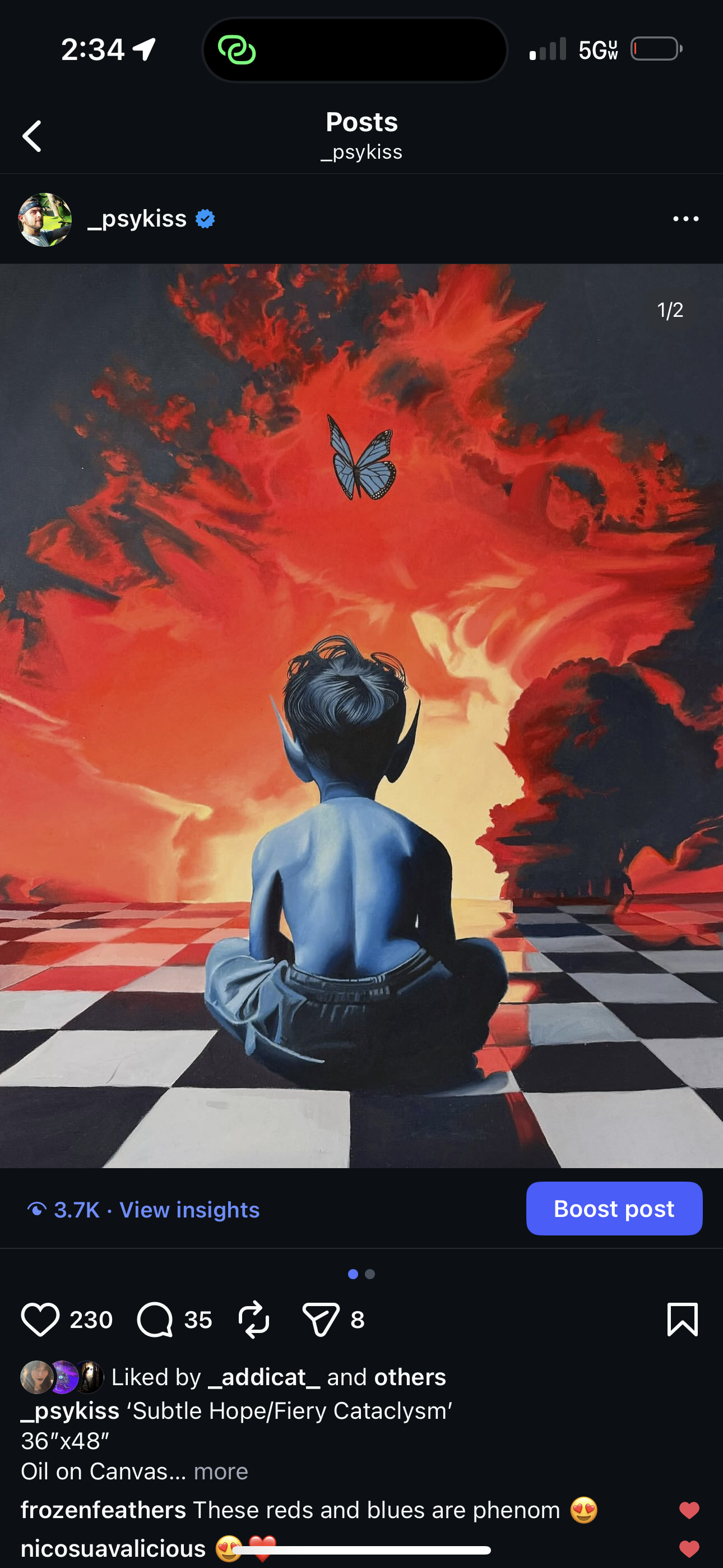 *Hope and Reverie - 16 x 20 by Psykiss (Canvas Print)