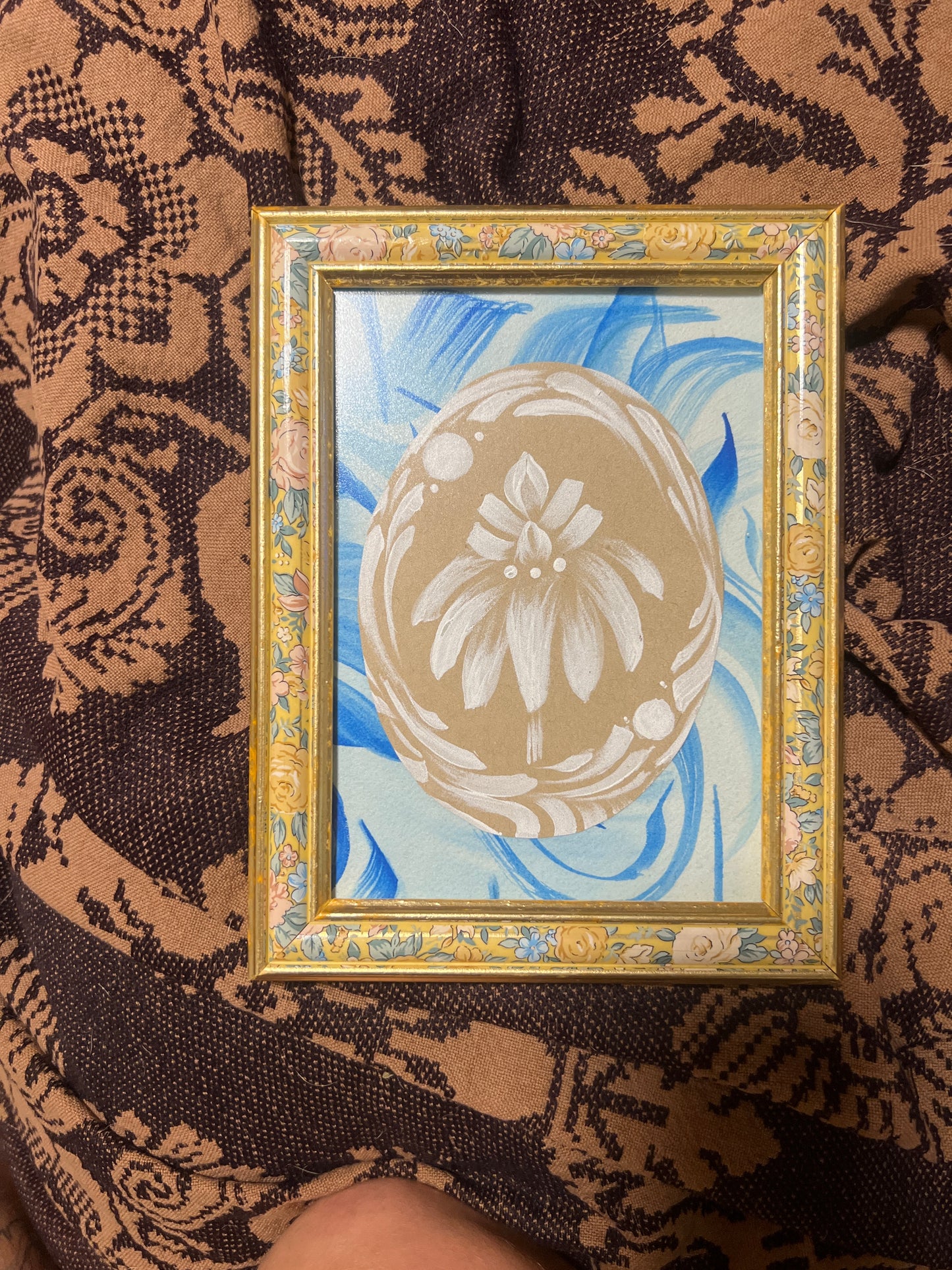 *Mixed media in floral frame - 8.5 x 6.5 by SEIP (Original)