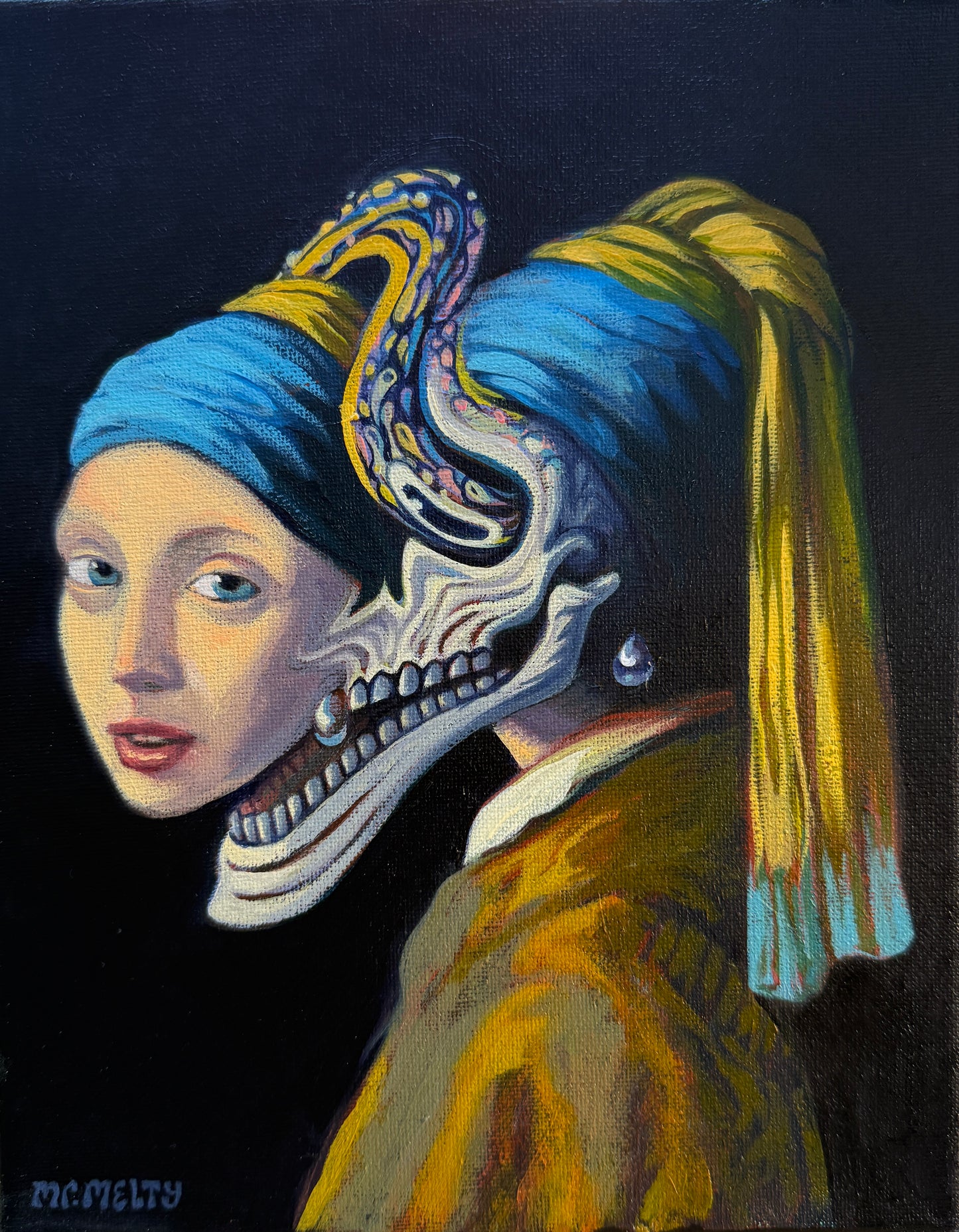 Girl with the Swirl Earring - 8 x 10 by Mr. Melty (Canvas Print)