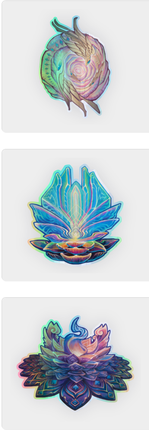 *Holographic Die Cut Floral Stickers - 4 x 3.5 by Shannon Miguela (Stickers)