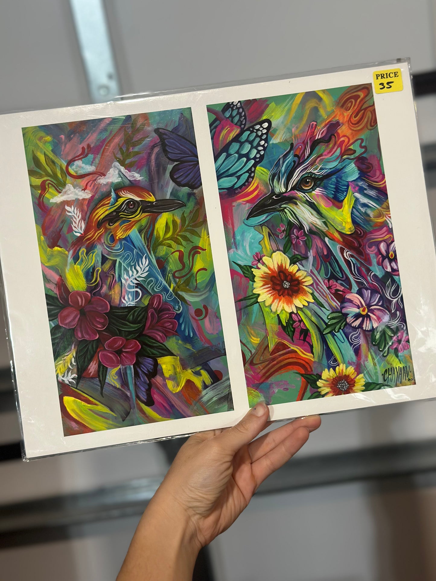 *Birdhouse Diptych - 14 x 11 by Chaya Av (Poster Print)