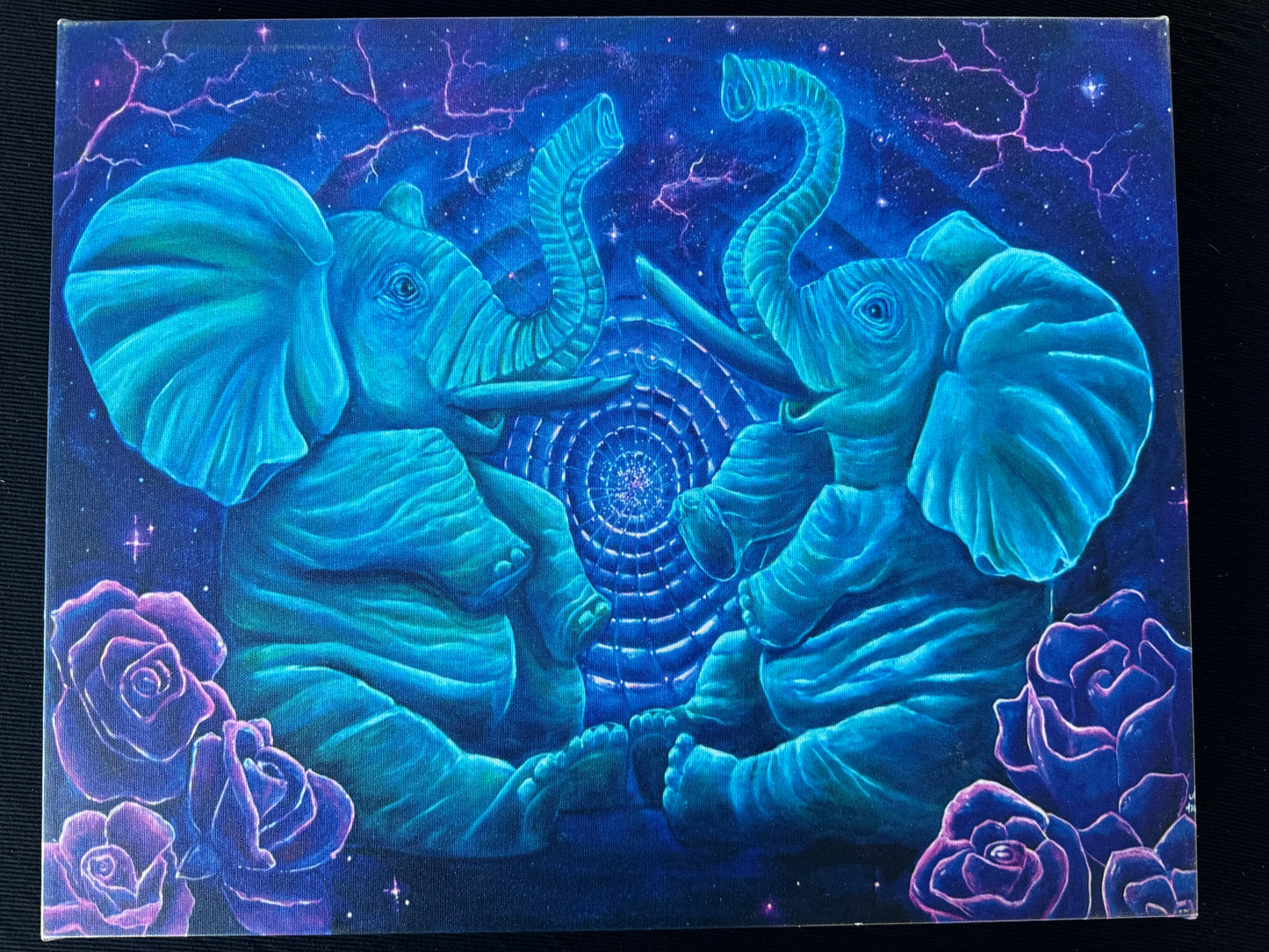 Elephants in the Vortex - 8 x 12 by Ania Amador (Canvas Print)