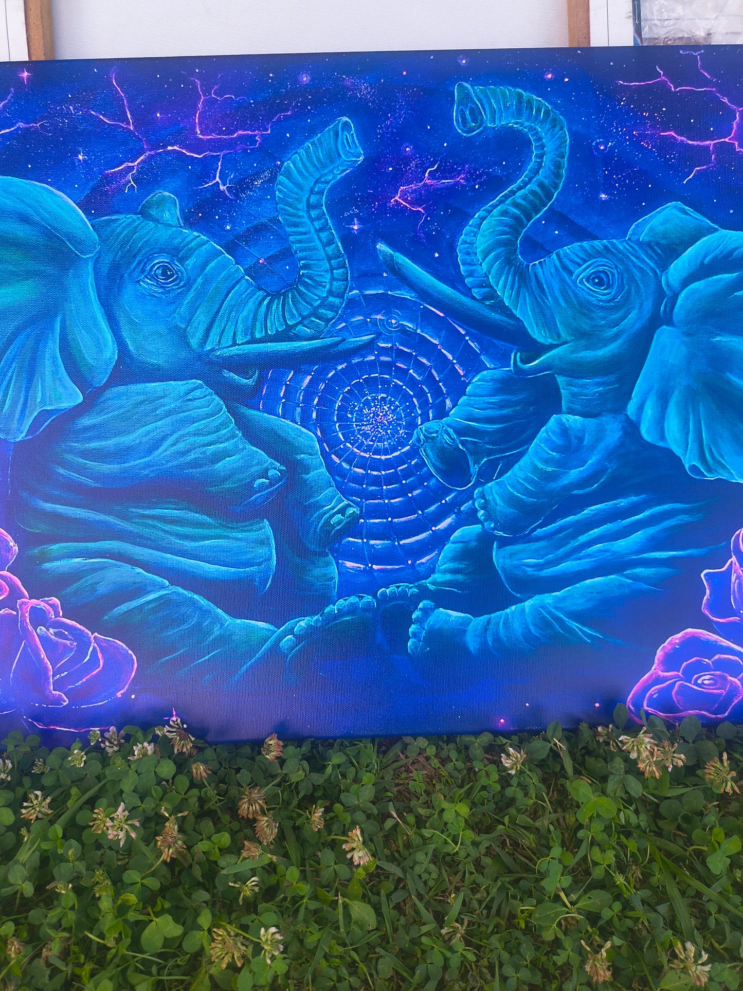 Elephants in Vortex - 16 x 24 by Ania Amador (Canvas Print)