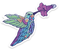 Amrita (Hummingbird) - 3.3 x 2.7 by Rutherford (Stickers)