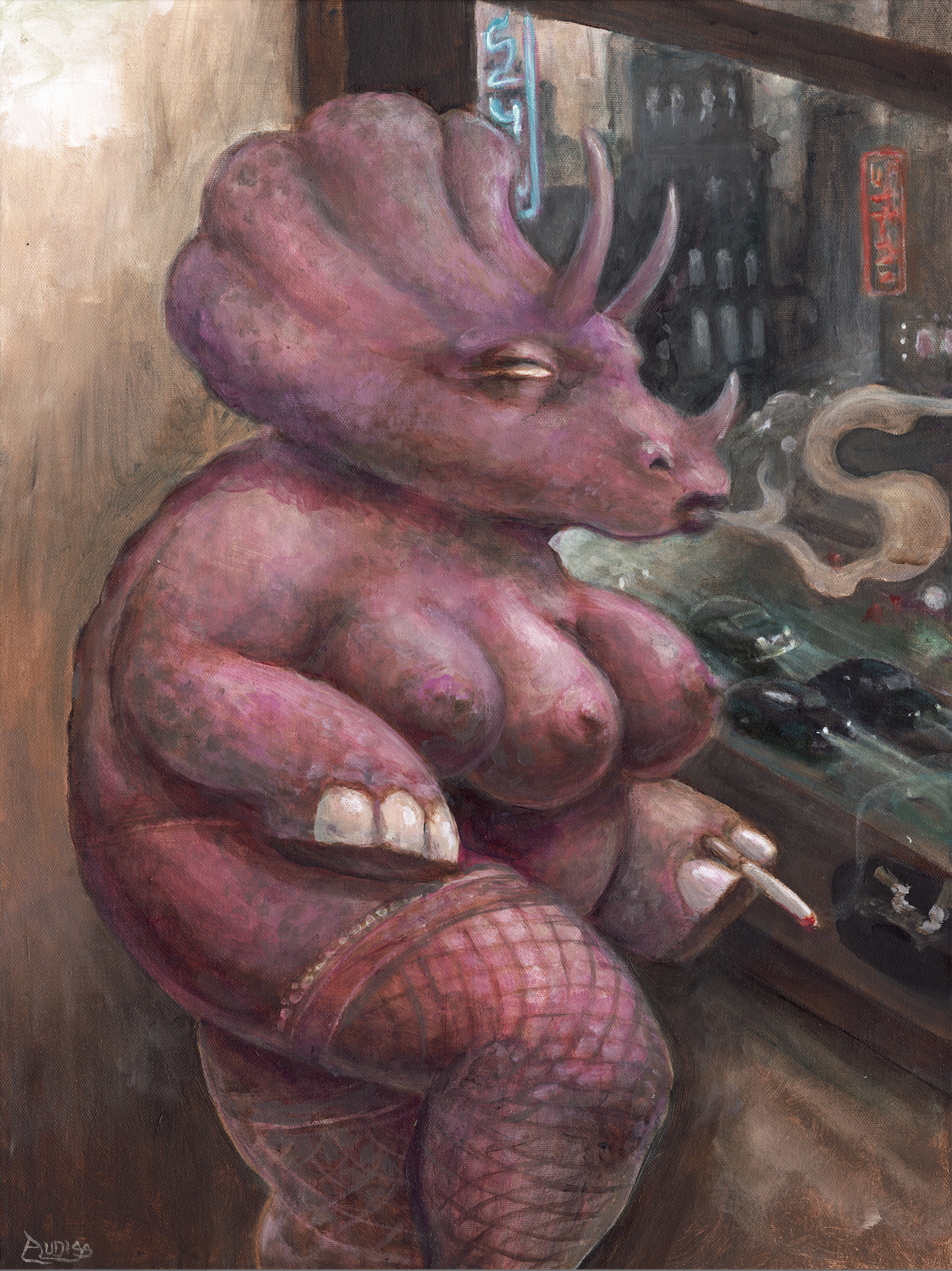 Triceratits - 24 x 18 by Josh Audiss (Canvas Print)