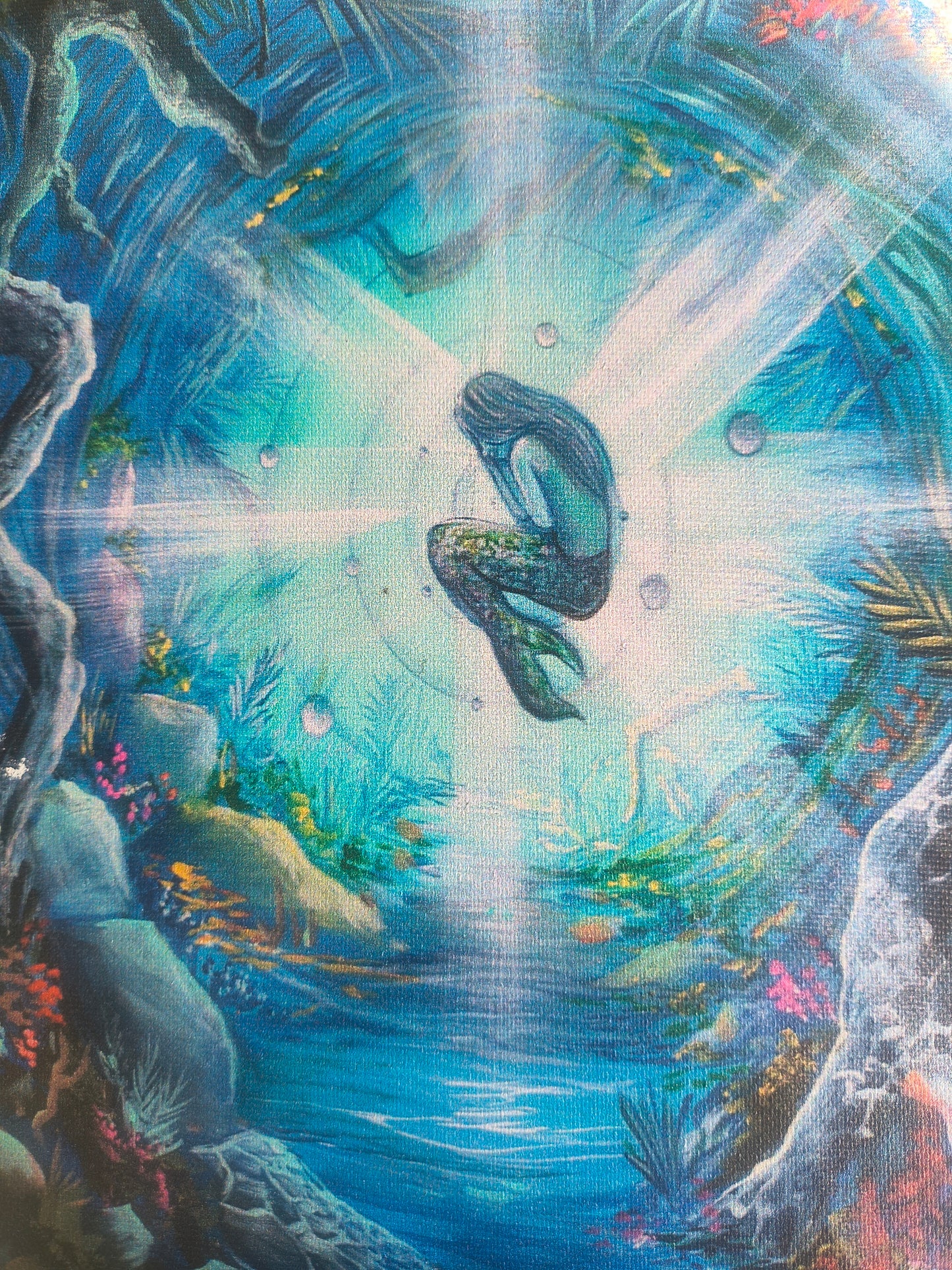 Mermaid in Vortex - 8 x 8 by Ania Amador (Canvas Print)
