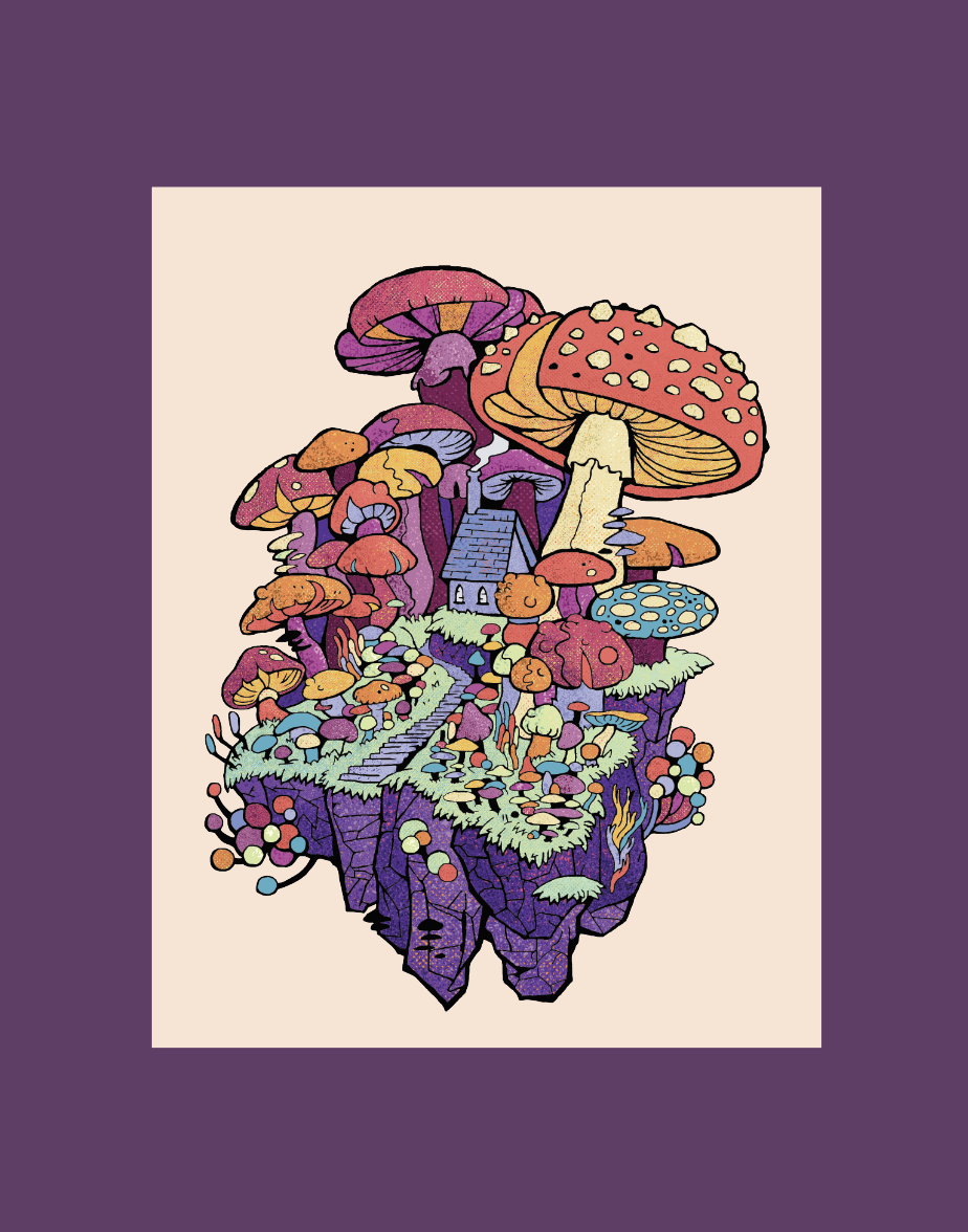 Fungi Forest - 14 x 11 by Rutherford (Poster Print)