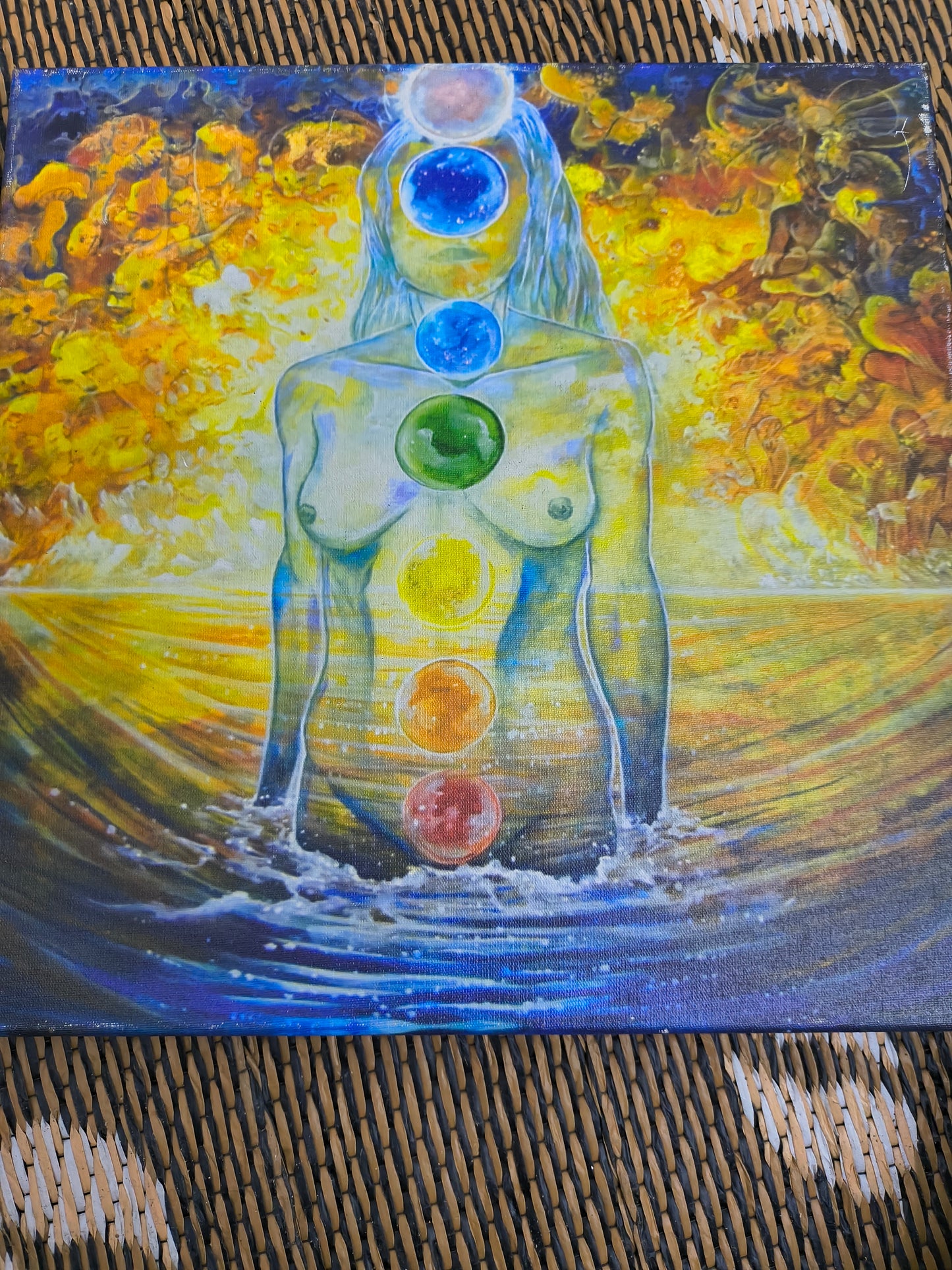 Chakra in body - 12 x 12 by Ania Amador (Canvas Print)