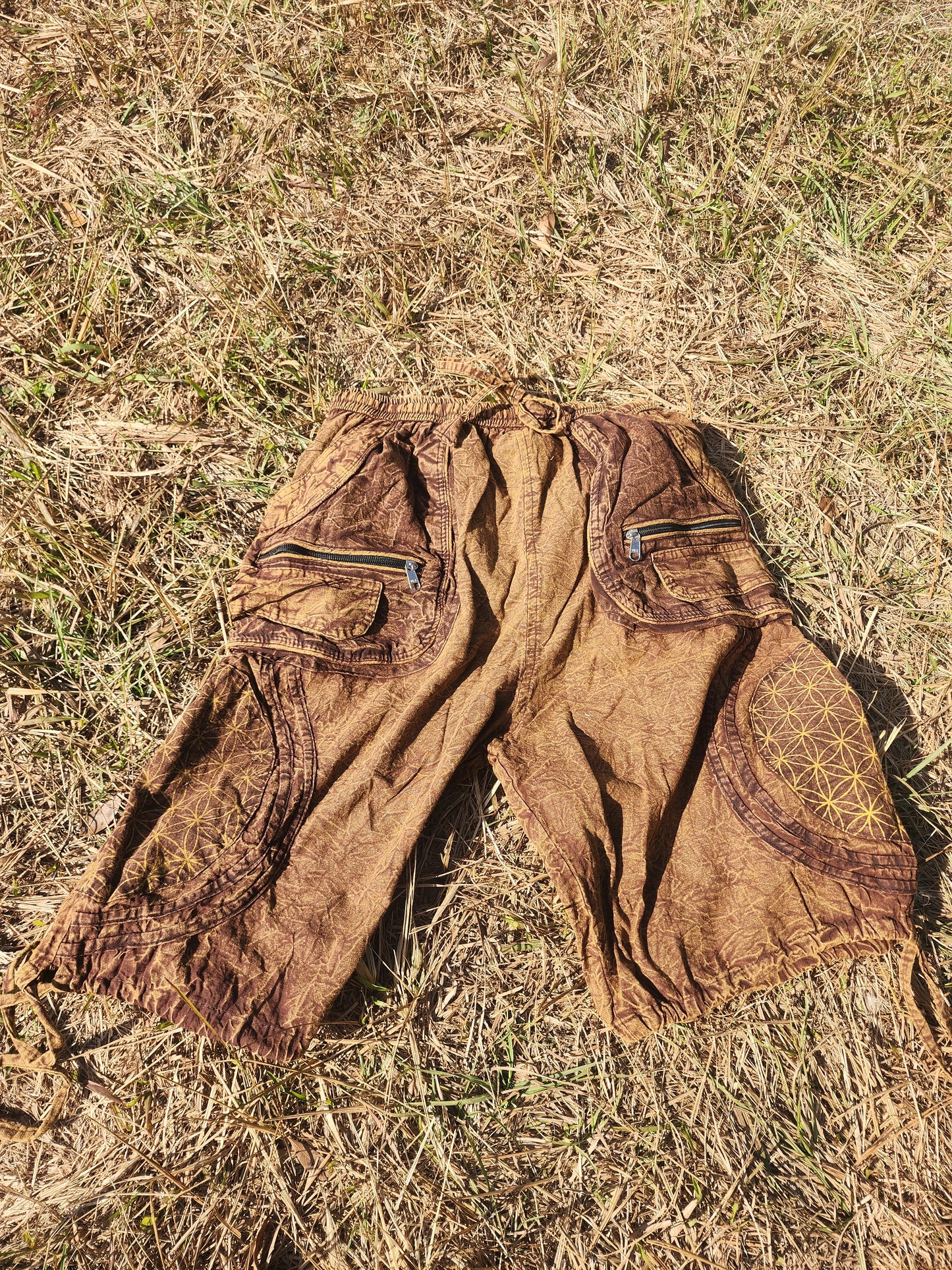 *Brown Flower of life shorts - One Size Fits All by HamilJawnZ (Apparel)