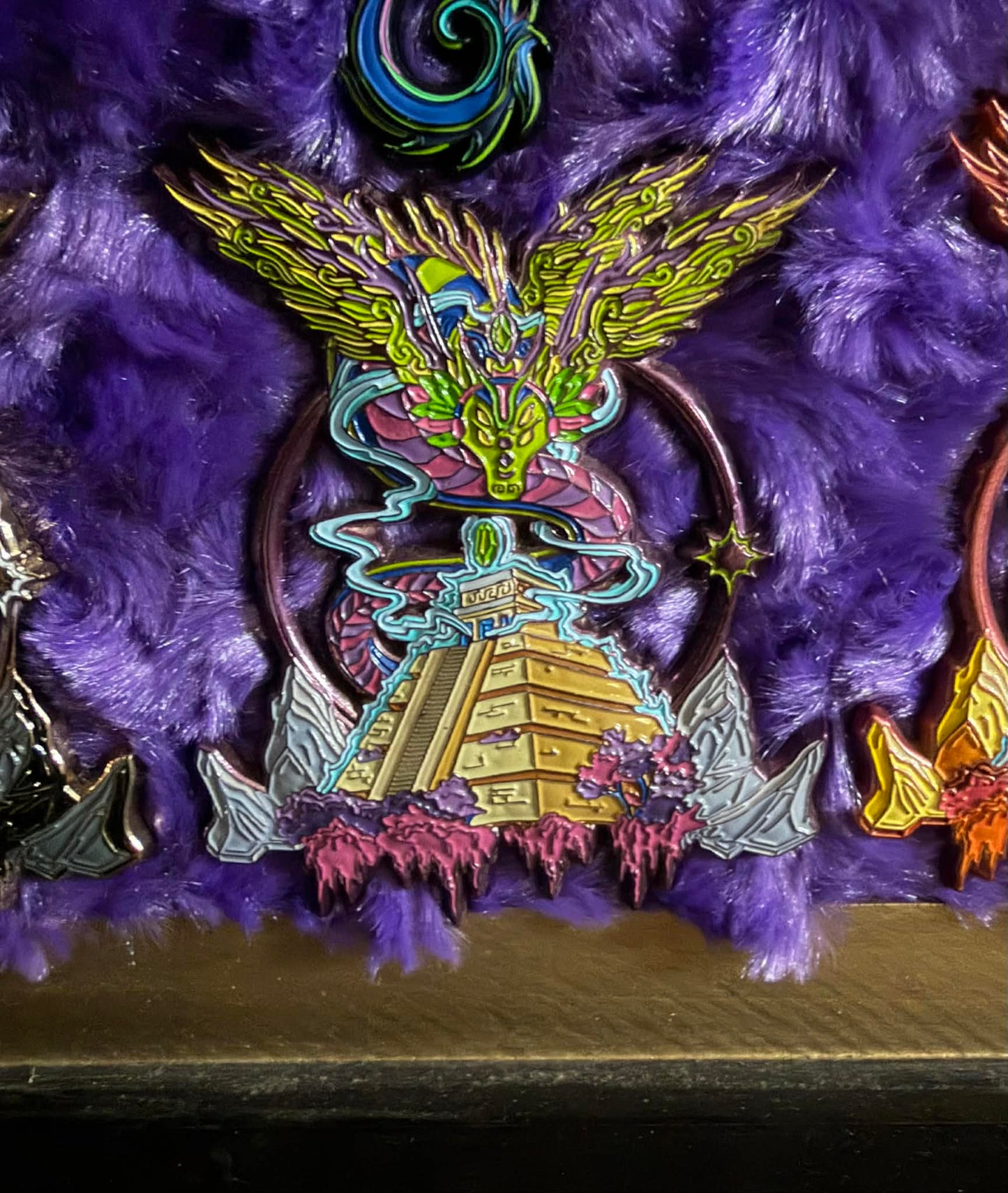 *Pin - Quetzalcoatl 3D pin - 3 x 2.2 by Sanzone Art (Accessory (pins, patches, etc))