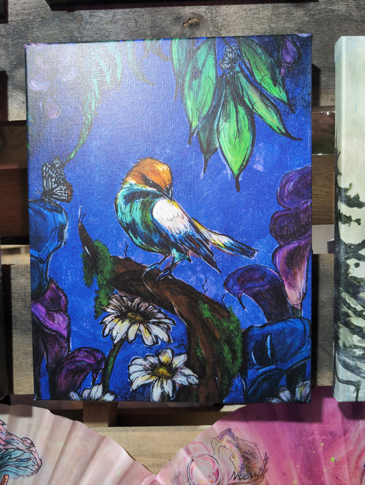 Midnight Bird  - 11 x 14 by Fae of Ilaria  (Canvas Print)