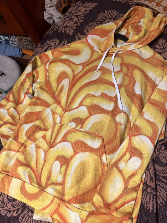 *Yellow abstract sweat shirt sublimated - Small by SEIP (Apparel)