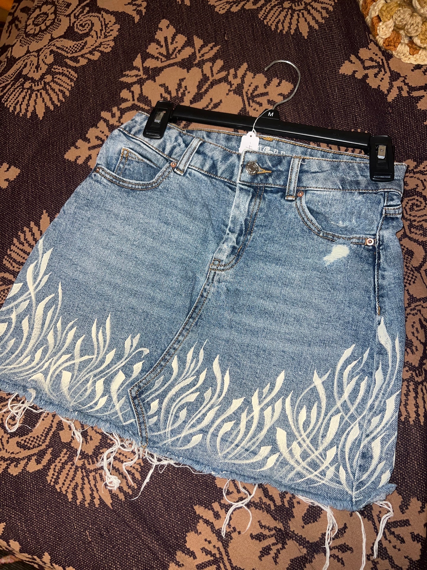 *Hand painted denim skirt  - Small by SEIP (Apparel)