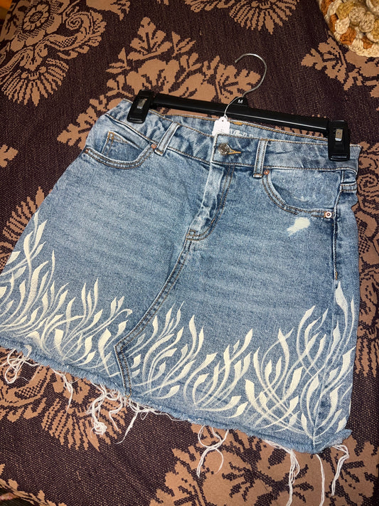 *Hand painted denim skirt  - Small by SEIP (Apparel)