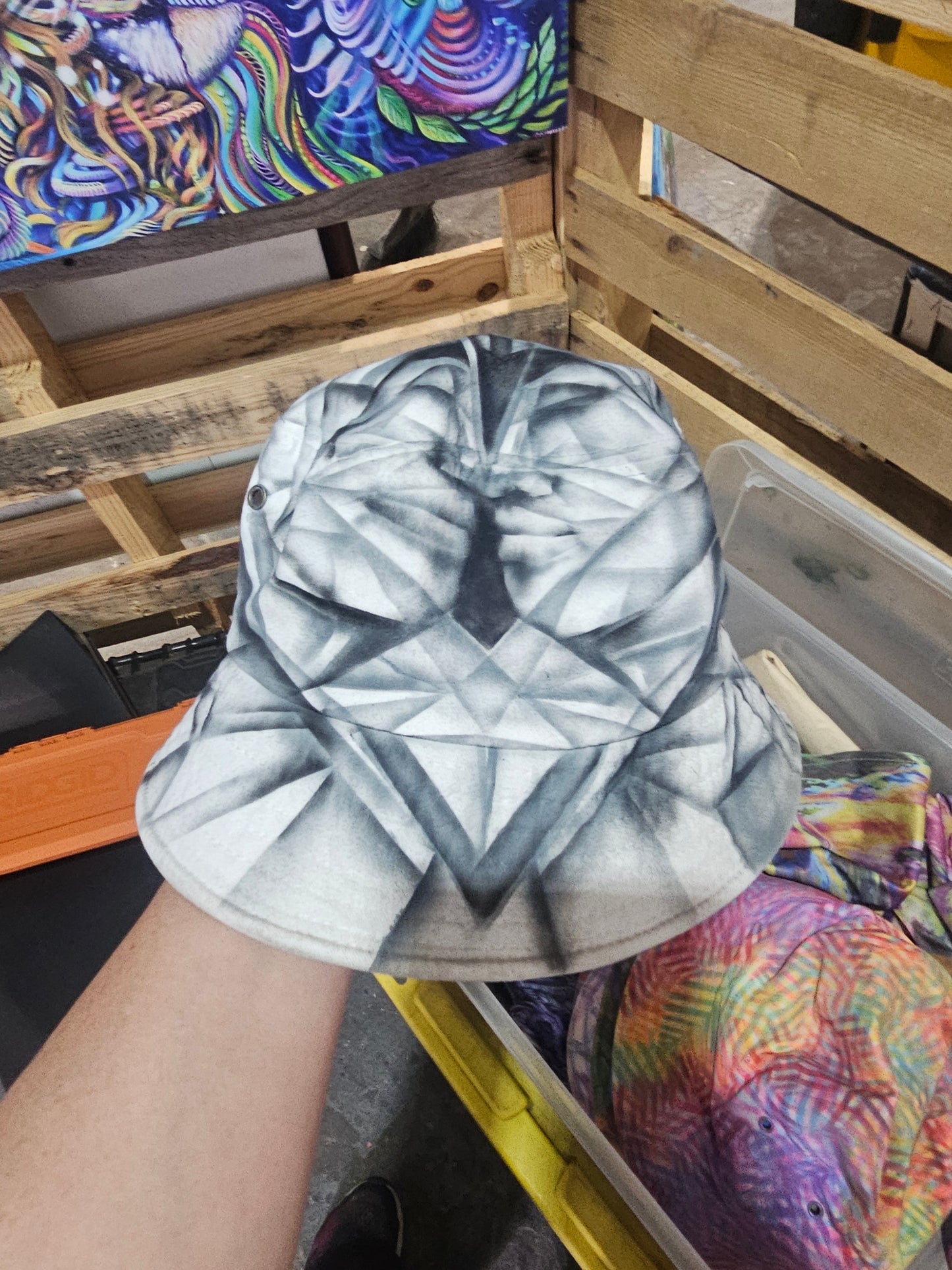 *Hand painted bucket Hat - One Size Fits All by VioletIris (Apparel)