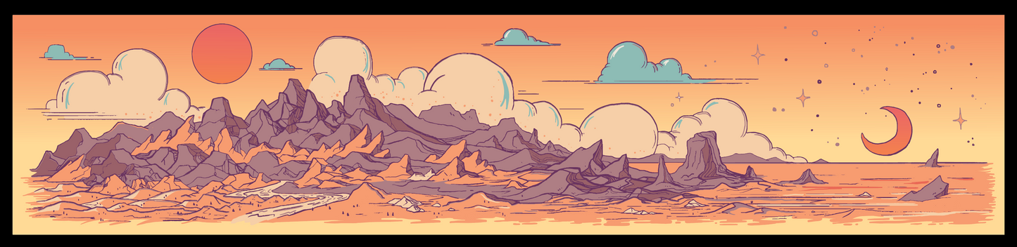 *Mountain of Time - 8 x 36 by Rutherford (Poster Print)