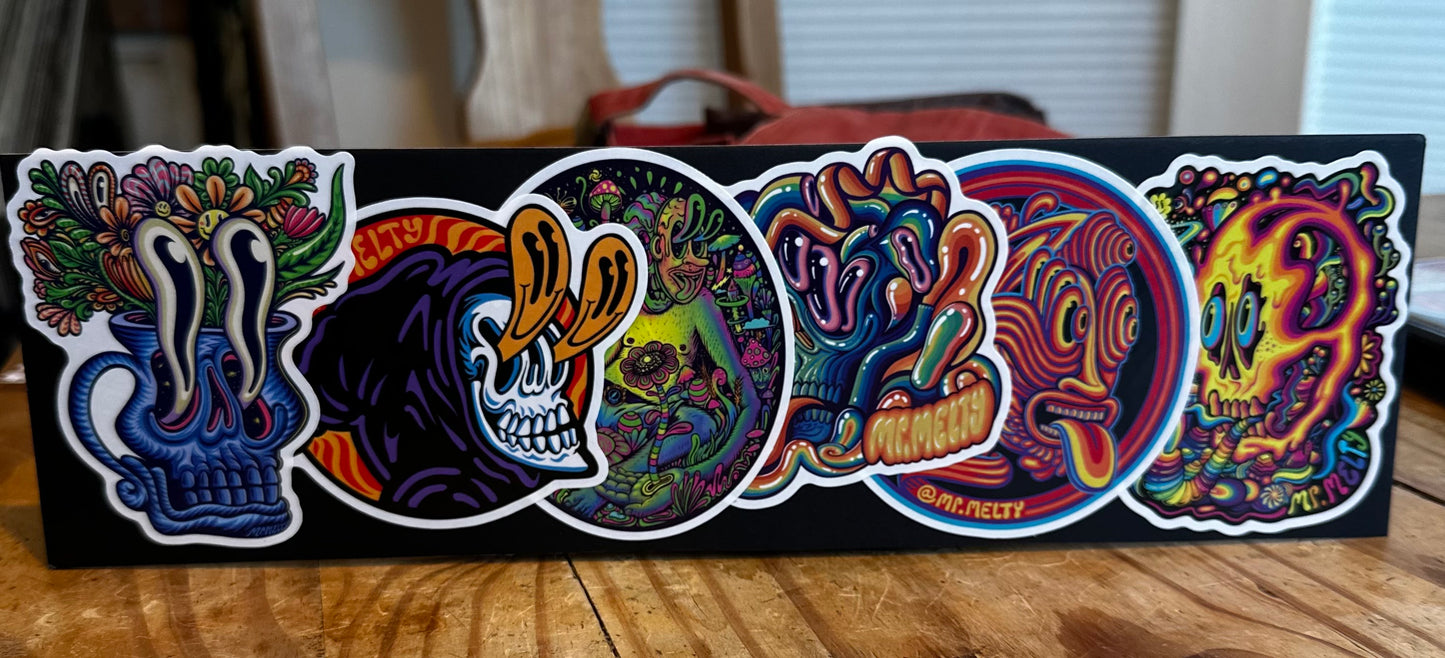 *Sticker 6 Pack #2 - 3.5 x 3.5 by Mr. Melty  (Stickers)