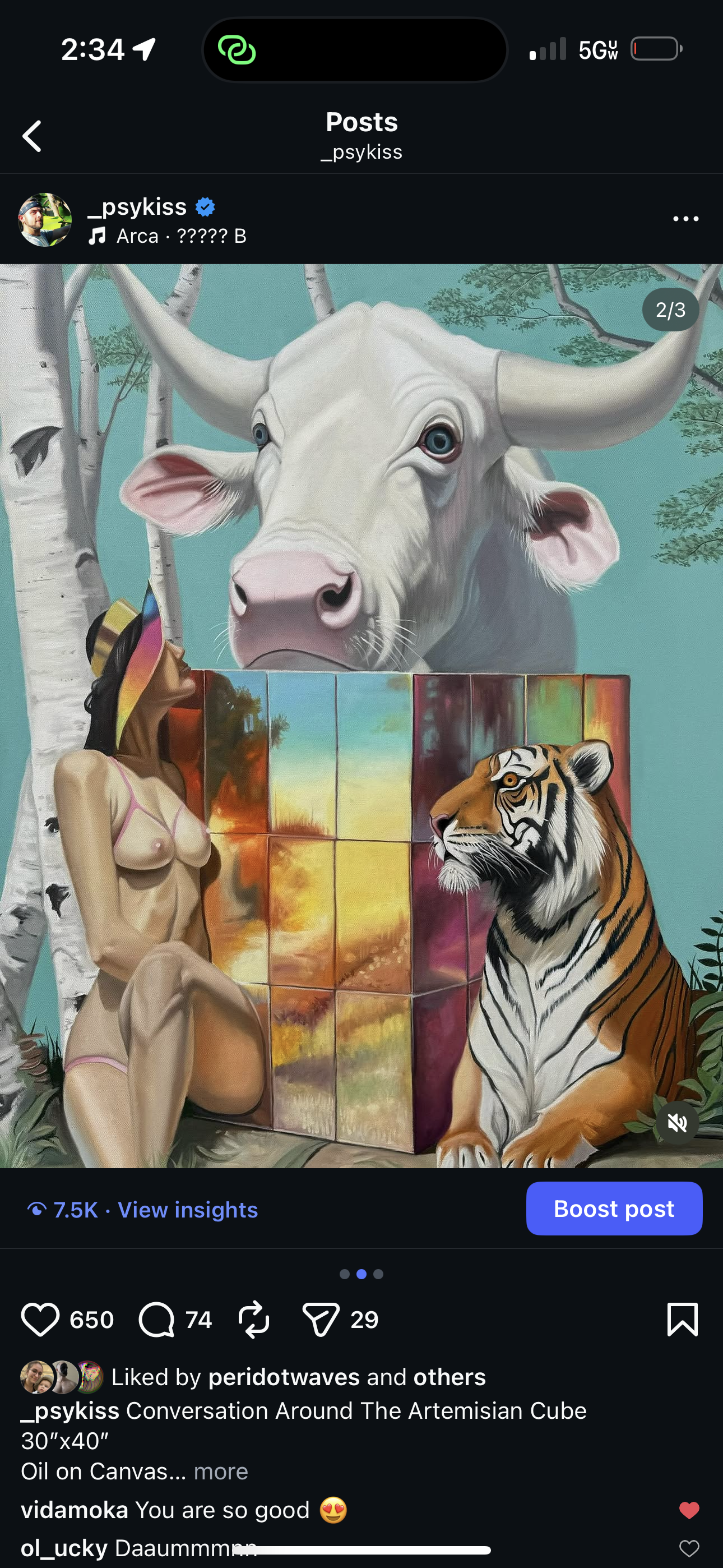*Conversation at the Artemesian Cube - 20 x 16 by Psykiss (Canvas Print)