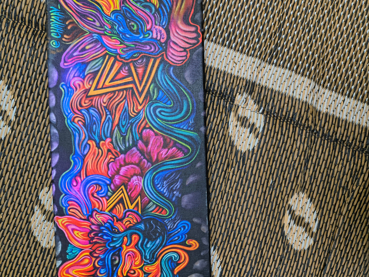 Dog Cat Psychedelic  - 8 x 16 by Art in Session (Canvas Print)