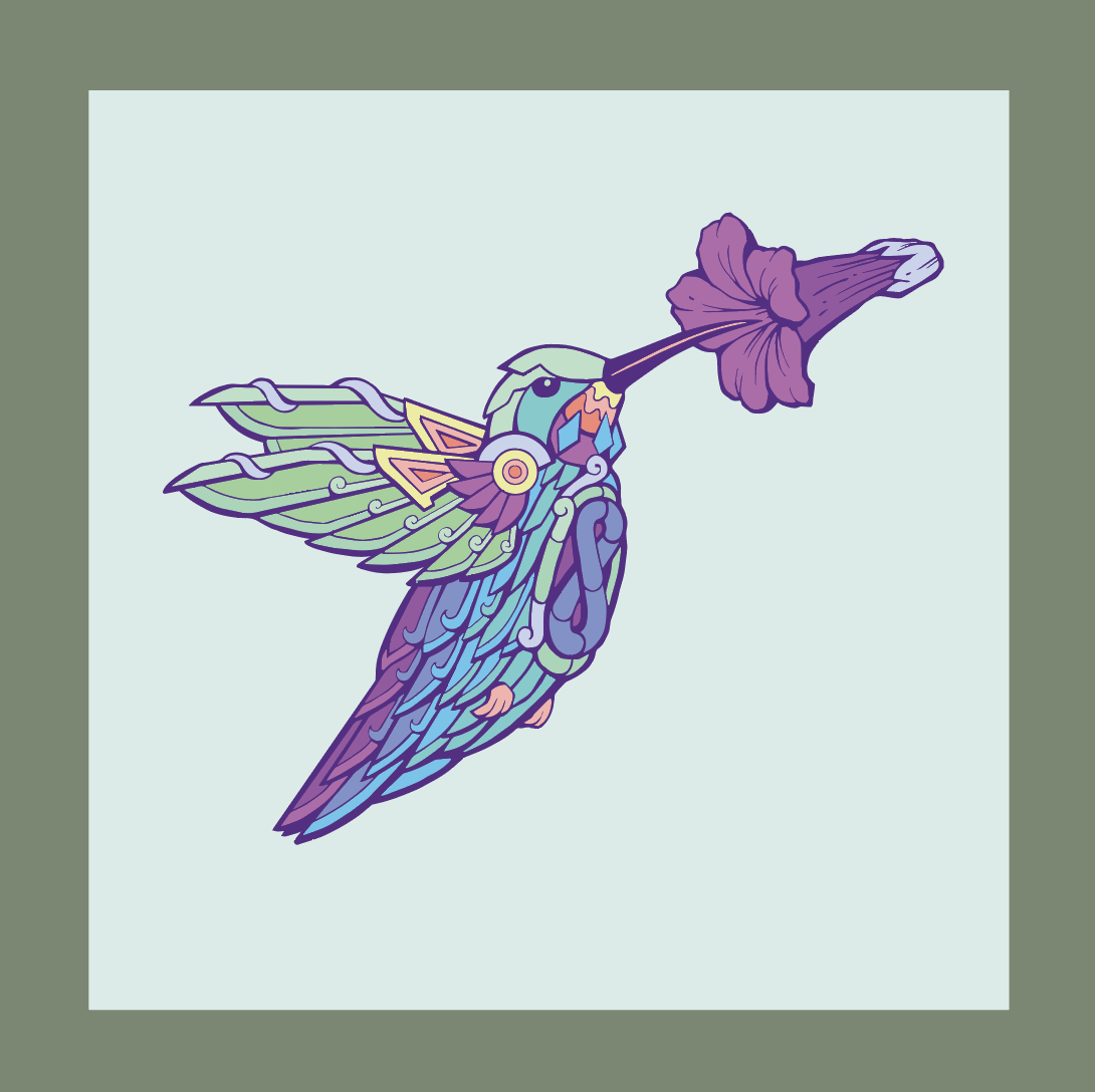 *Amrita (Hummingbird) - 5 x 5 by Rutherford (Poster Print)