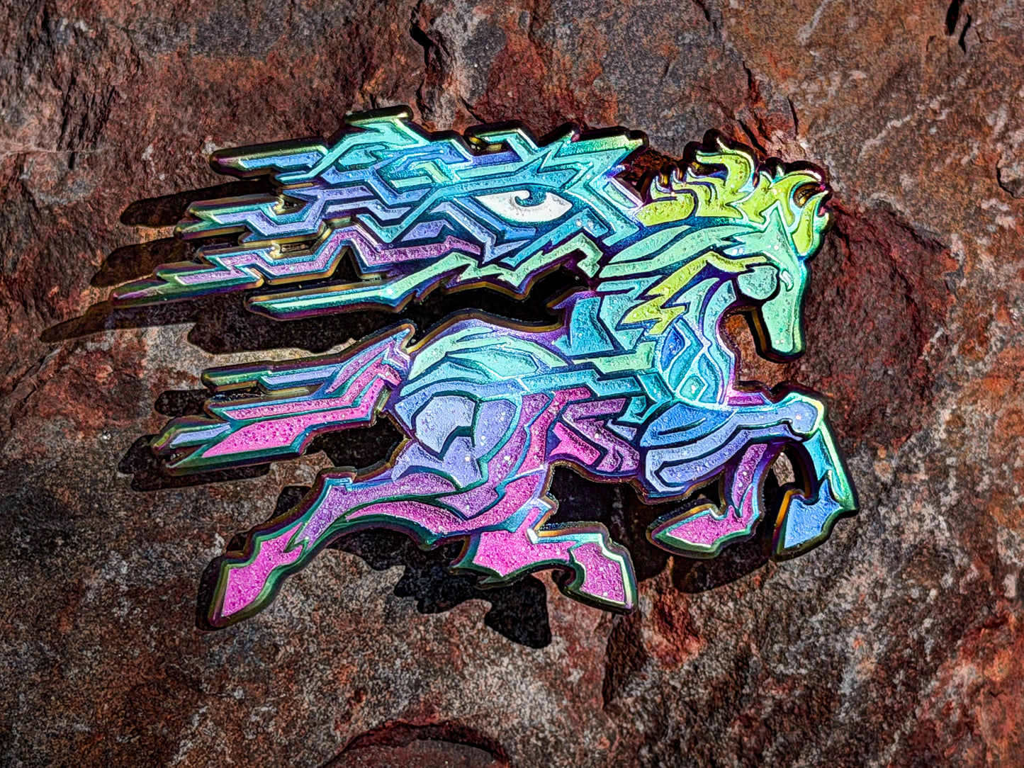 *Satin Rainbow Momentus (White Eye) by Rutherford (Accessory (pins, patches, etc))