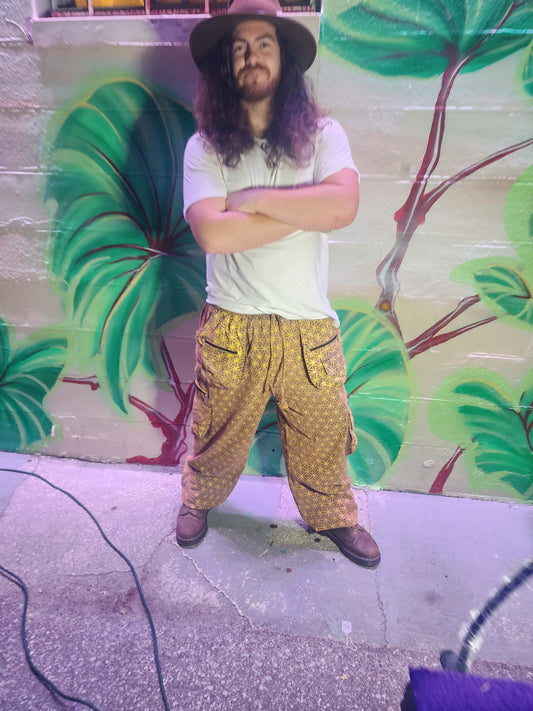 *Brown Flower of Life Pants - One Size Fits All by HamilJawnZ (Apparel)