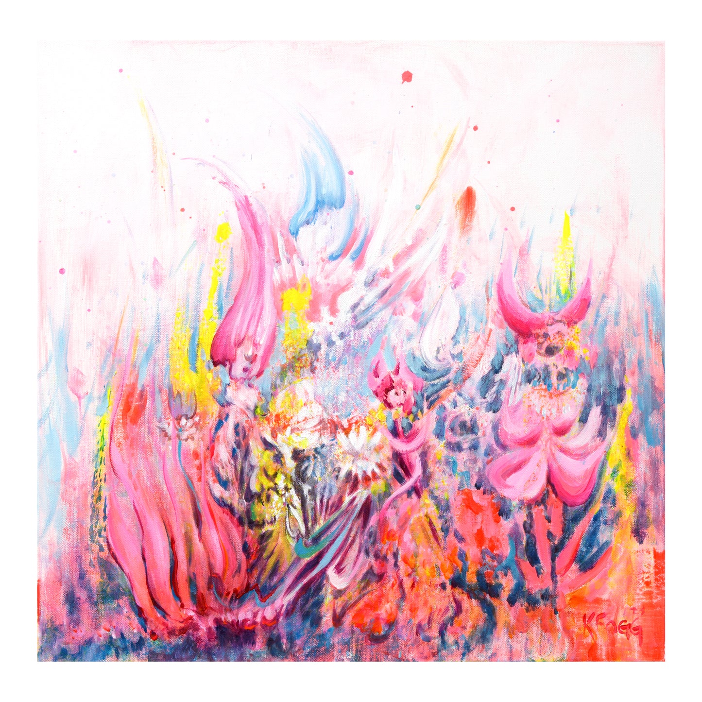 Flower Power - 20 x 20 by Katie Fogg (Canvas Print)