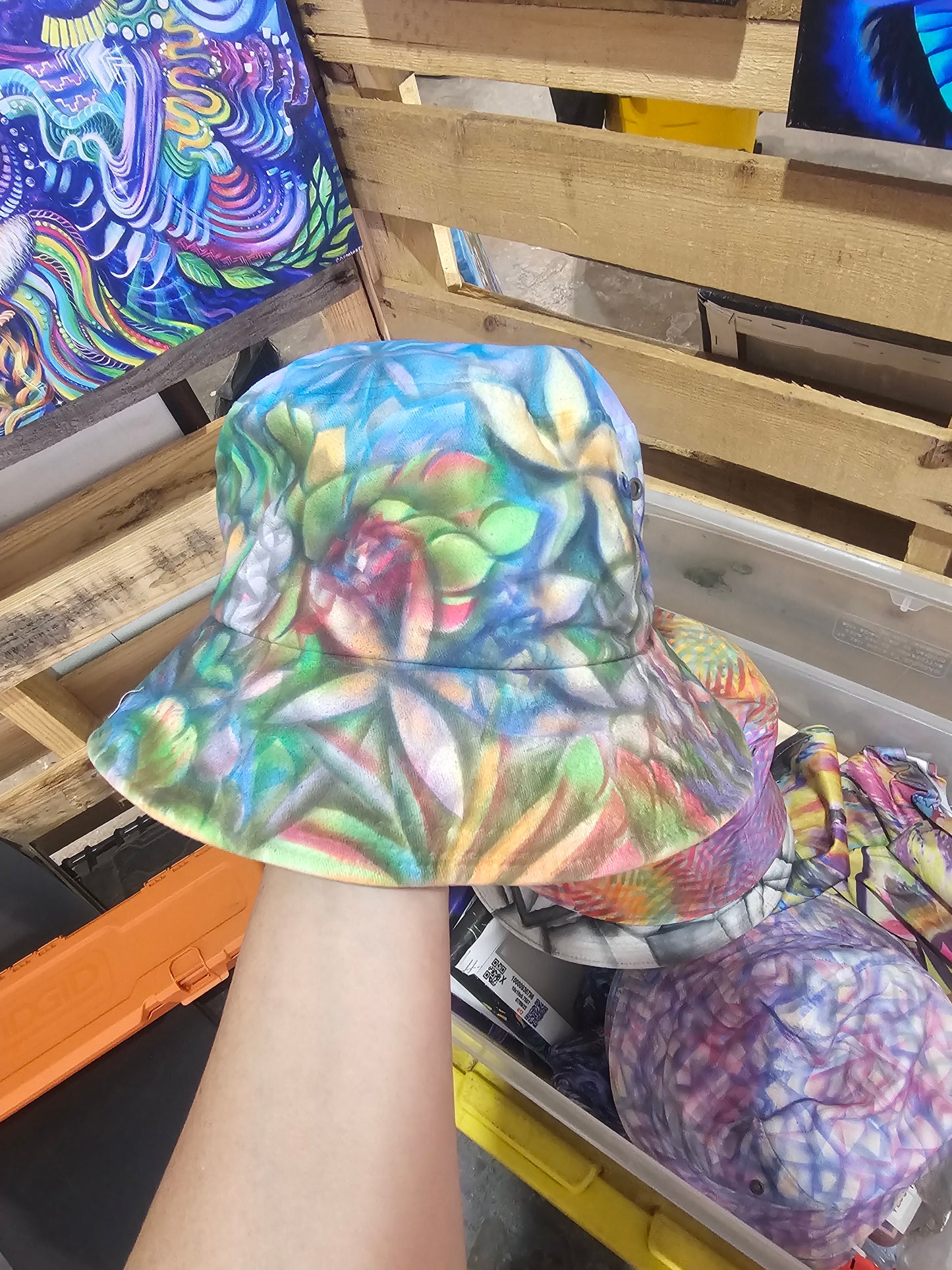 *Hand painted bucket Hat - One Size Fits All by VioletIris (Apparel)