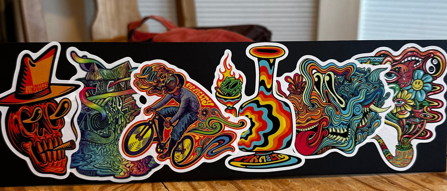 *Sticker 6 Pack #4 - 3.5 x 3.5 by Mr. Melty  (Stickers)