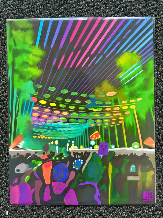 Umbrellas and Lasers Print  - 14 x 11 by Lyon  (Poster Print)