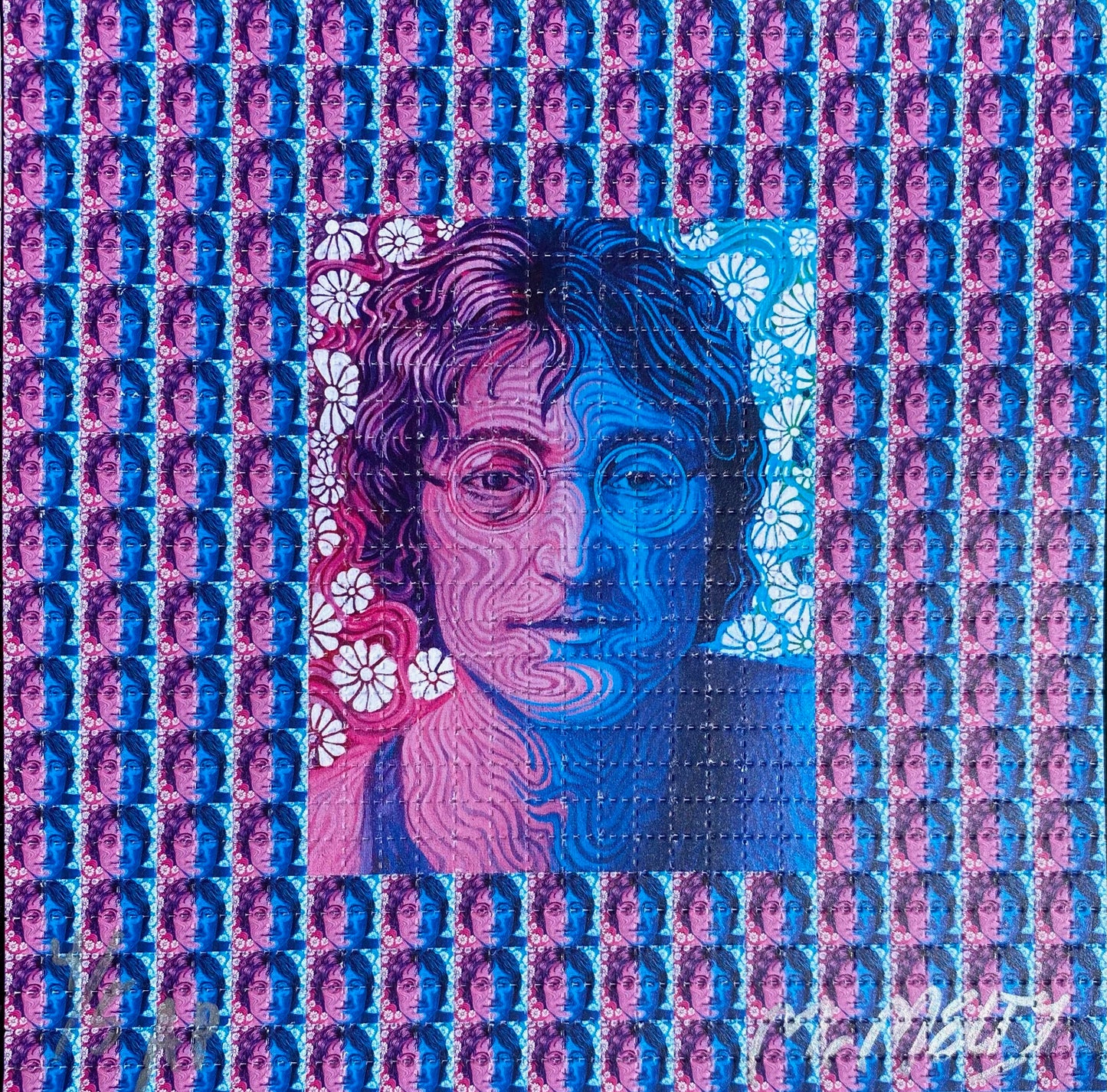 *John Lennon Blotter - 8 x 8 by Mr. Melty  (Poster Print)