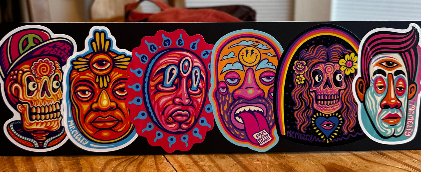 *Sticker 6 Pack #5 - 3.5 x 3.5 by Mr. Melty  (Stickers)
