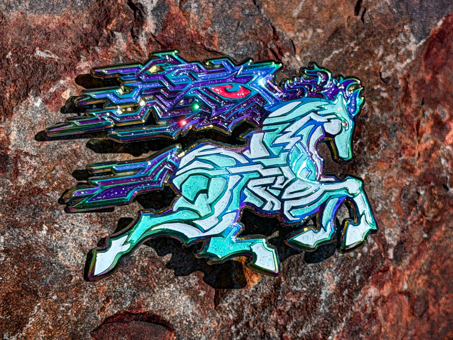 *Shiny Rainbow Momentus (Red Eye) by Rutherford (Accessory (pins, patches, etc))