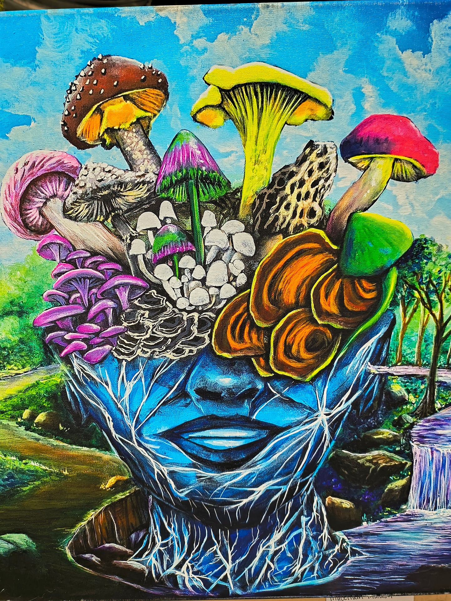 Mycelium Mindset - 20 x 20 by Ania Amador (Canvas Print)