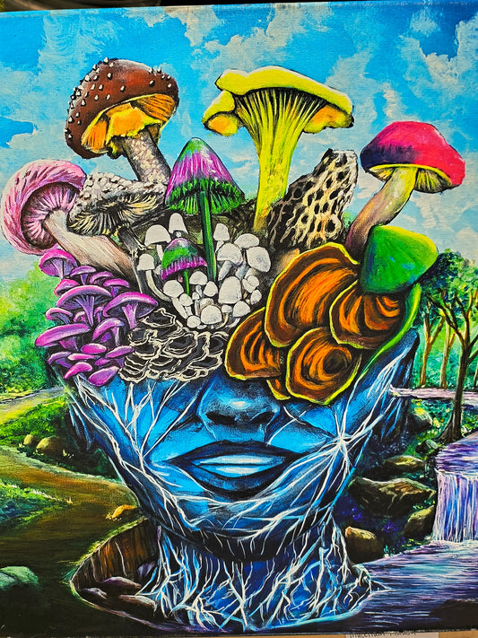 Mycelium Mindset - 20 x 20 by Ania Amador (Canvas Print)