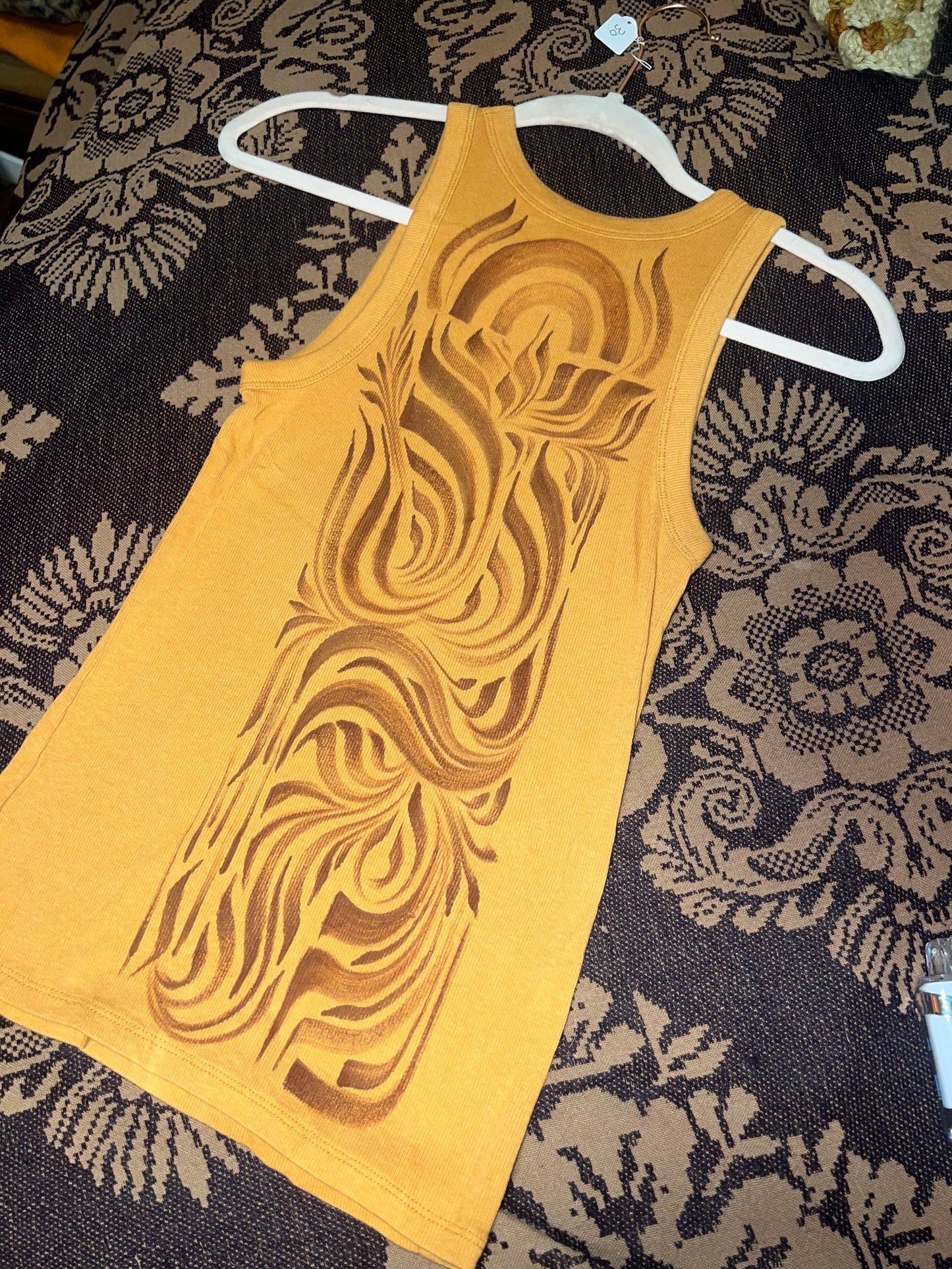 *Mustard orange and brown tank top  - Medium by SEIP (Apparel)