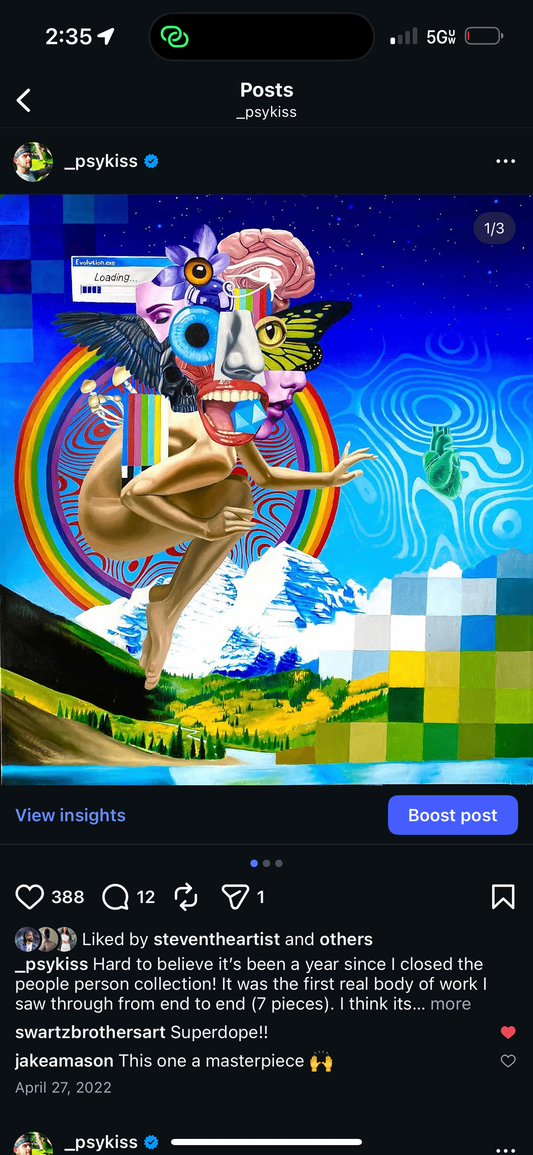 *Analog of evolution  - 14 x 14 by Psykiss (Canvas Print)