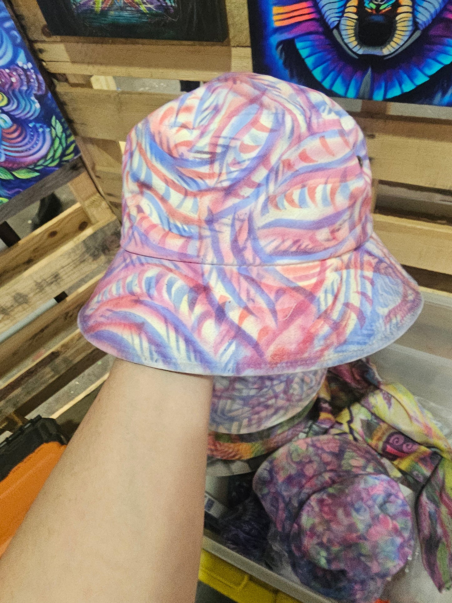 *Hand painted bucket Hat - One Size Fits All by VioletIris (Apparel)