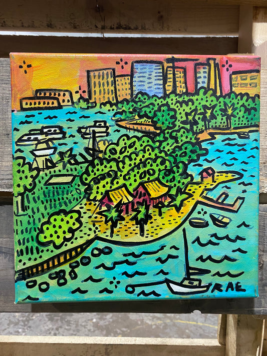 *Sarasota Skyline  - 10 x 10 by Rae Grand  (Original)