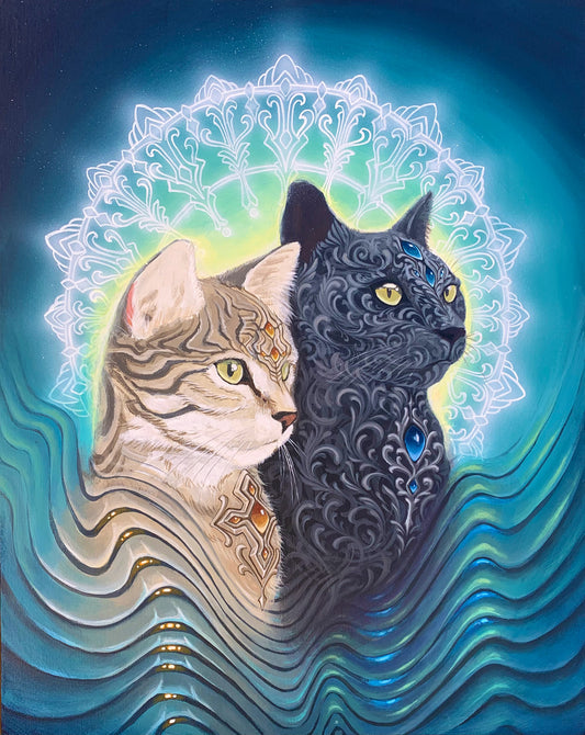 Psychedelic Kitties - 32 x 24 by Sean Zenner (Canvas Print)