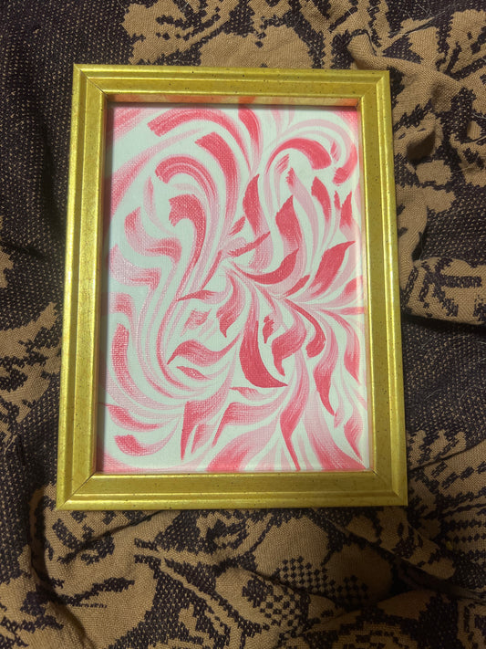 *Pink abstract gold frame - 8 x 6 by SEIP (Original)