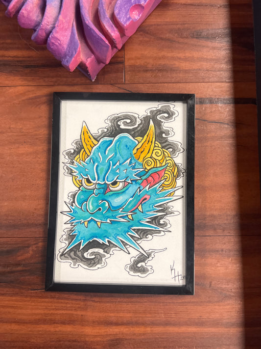 *Fujin - 7 x 5 by Kevin Hughsam (Original)